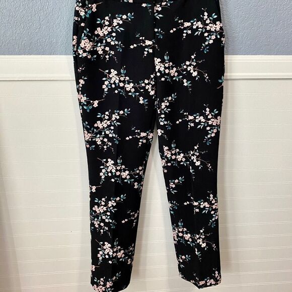 Cynthia Rowley Black Pants with Floral Print - Picture 2 of 7